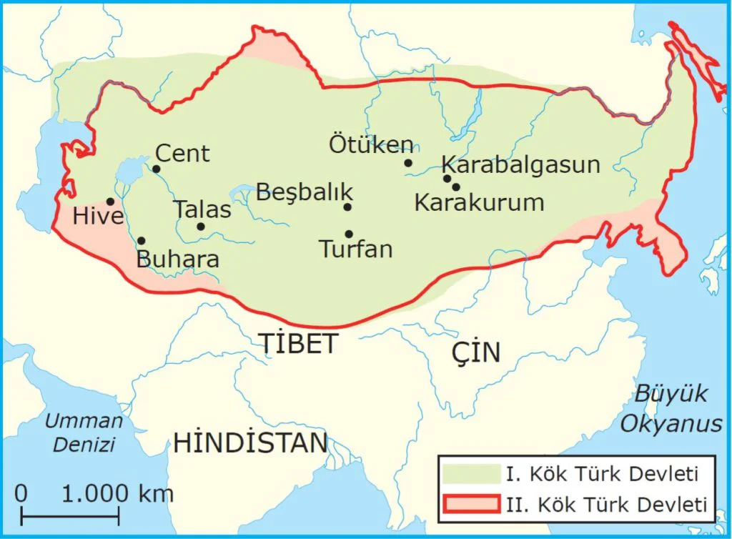 2. Kök Türk (Kutluk) Devleti(682-744) 2 kutlukharita