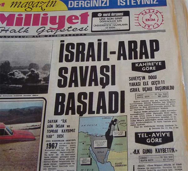 Arap-İsrail Savaşları 2 1973 Arap-İsrail Savaşı Gazete Manşeti