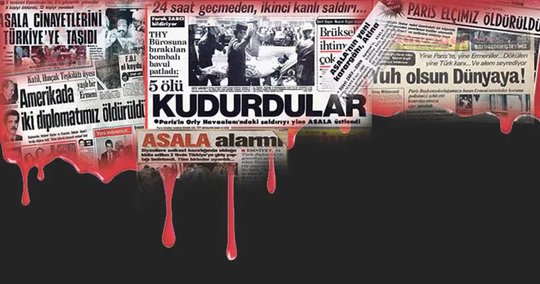 Asala'nın eylemleri sonrası gazete manşetleri