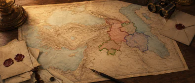 Petrograd Protokolü ve Osmanlı topraklarının paylaşılmasını gösteren tarihî diplomasi temalı görsel