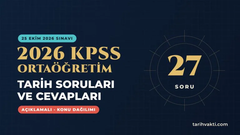 Ana Sayfa 1 2026 KPSS Ortaöğretim tarih soruları ve cevapları