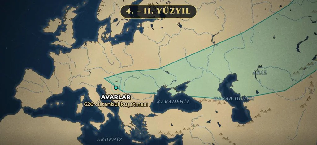 İslamiyet Öncesi Türk Tarihi 5 Avrupa'da kurulan Türk devletleri haritası: Avarlar, Bulgarlar, Hazarlar, Peçenekler, Uzlar ve Kıpçaklar