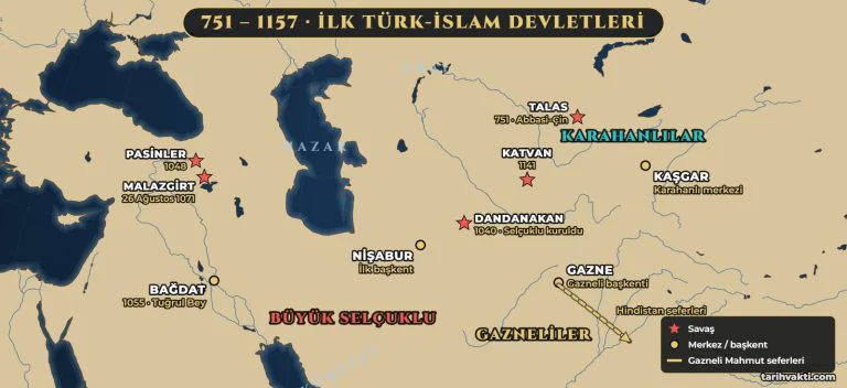 İlk Türk-İslam Devletleri haritası