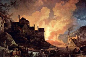 Sanayi Devrimi: geceleyin çalışan demir ocakları, Coalbrookdale – Philip James de Loutherbourg tablosu