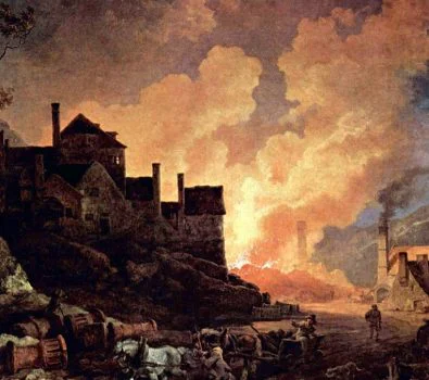 Sanayi Devrimi: Nedenleri, Sonuçları ve Osmanlı'ya Etkileri 2 Sanayi Devrimi: geceleyin çalışan demir ocakları, Coalbrookdale – Philip James de Loutherbourg tablosu